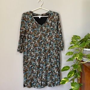 Mid length jersey floral dress .